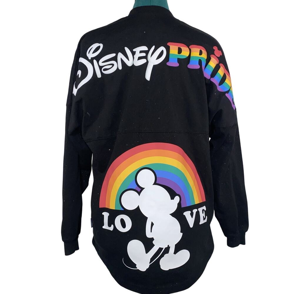 Walt Disney World Spirit Jersey Black Pride Mickey Glitter Graphic Sz Smallg